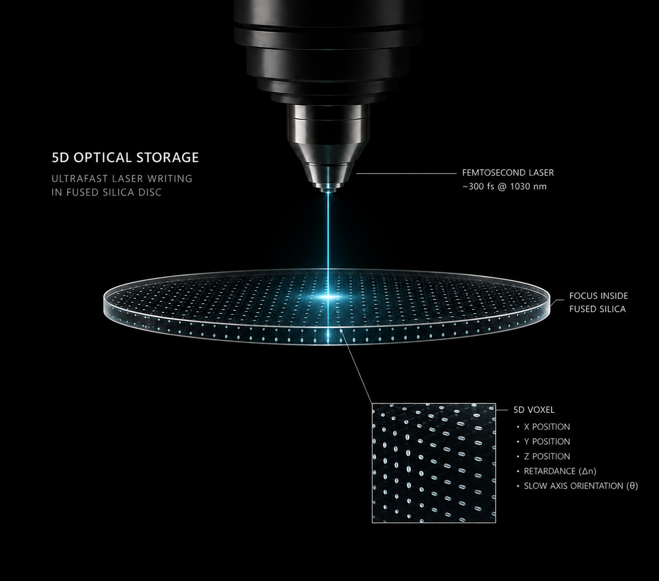 5D Optical Storage Laser Writing Process
